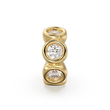 Load image into Gallery viewer, 6mm Round Diamond Rondelle Gold Beads / Handmade Solid Gold Beads / Real Diamond Spacer / Jewelry Making Essential Findings St Patricks Day