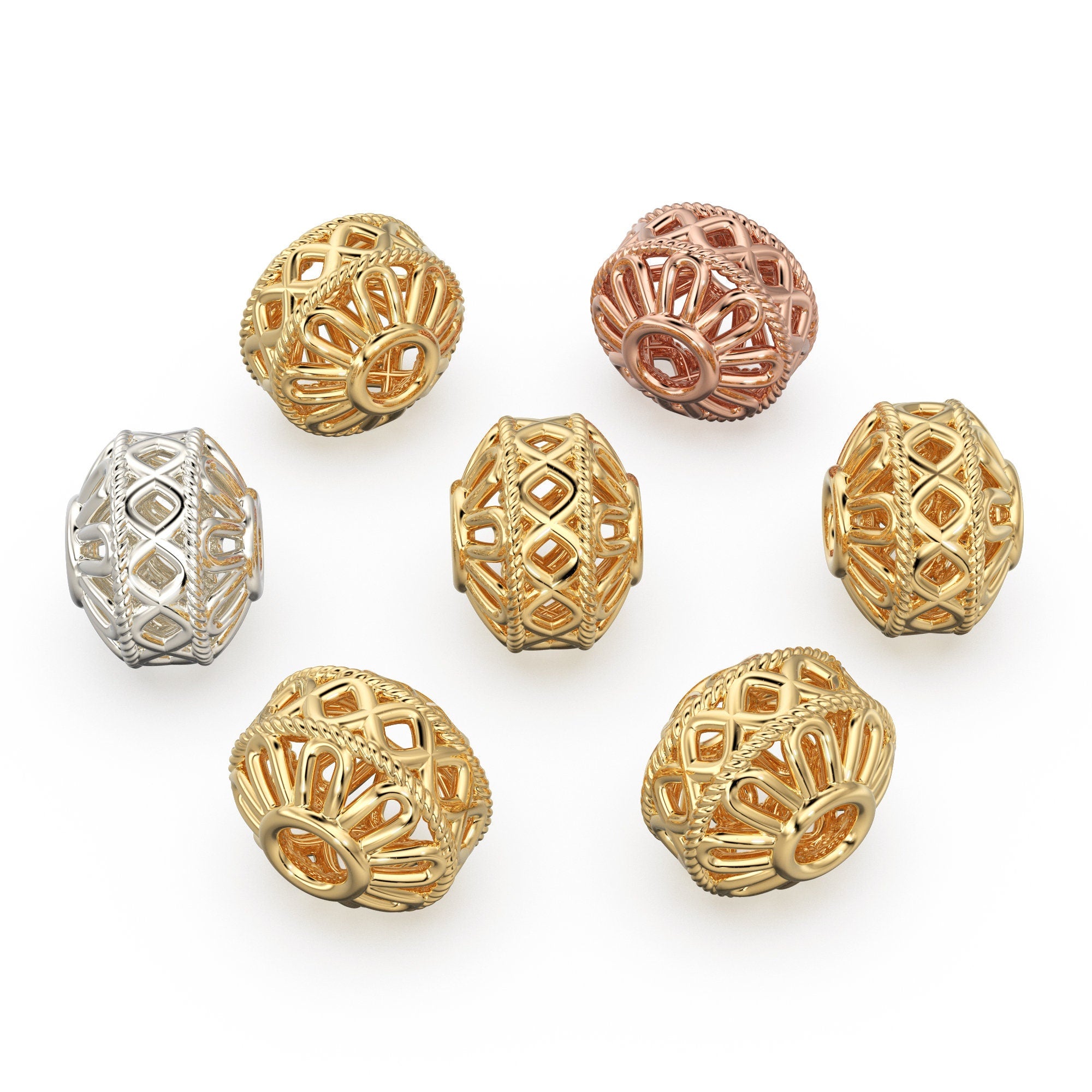 Tribal Antique Handmade Solid Gold Beads 14k Gold Spacer 18k Gold Findings Solid Gold Bead 6mm
