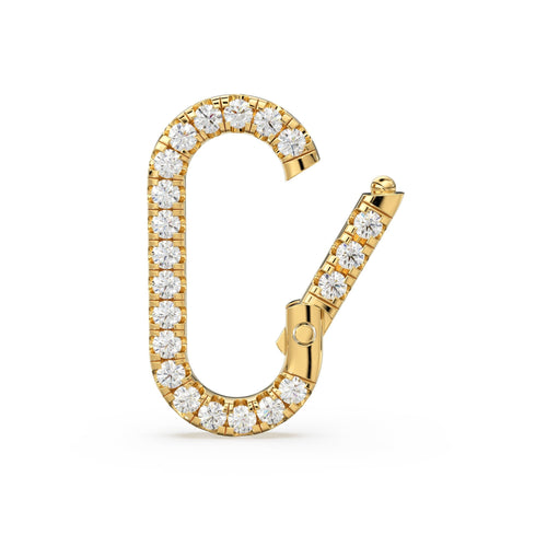 14K Solid Gold, Diamond Pave, Clicker Rectangular Diamond Connector / Diamond Clicker Clasp / Diamond Closure Finding 14k Gold Enhancer