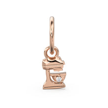 Load image into Gallery viewer, Tiny Solid Gold Dough Mixer Charm / 14k 18k Solid Gold Bakery Pendant / Diamond Bakery Jewelry / Chef Pastry Charm Jewelry / Handmade Gold