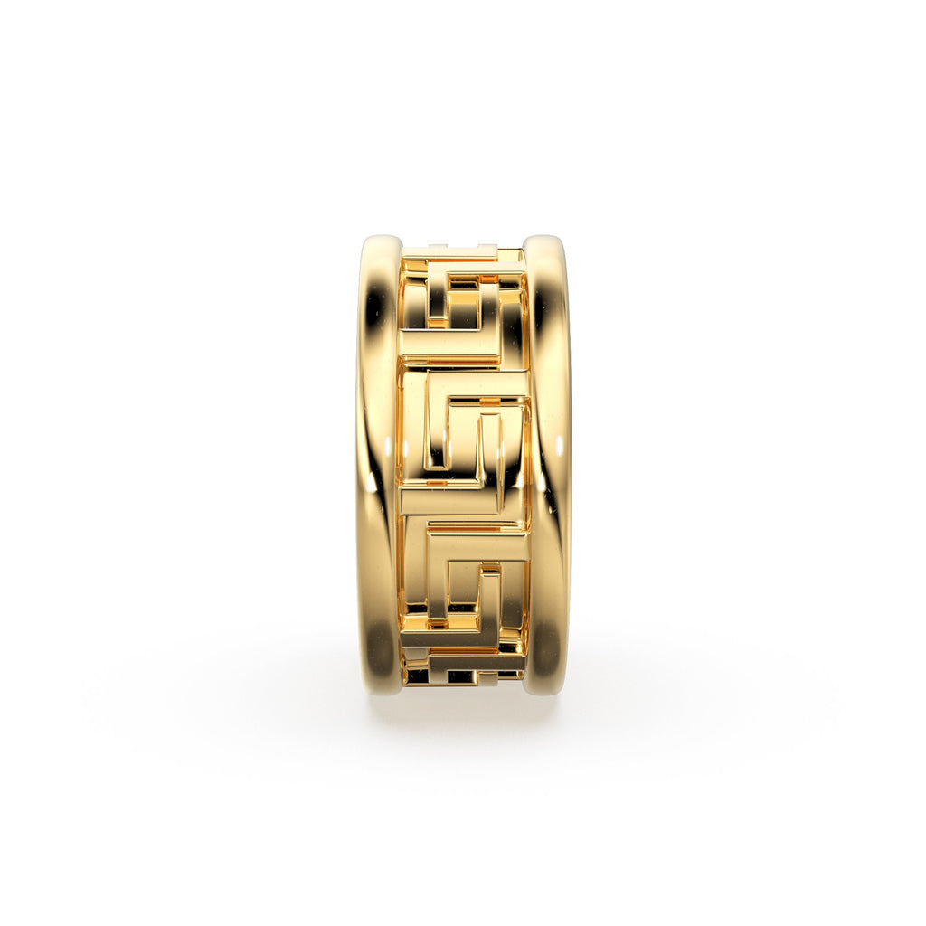 18k Solid Yellow Gold 8mm Large Hole Bead / Fancy Spacer Handmade Findings / Hefty 5mm European Beads / Jewelry Making Supplies