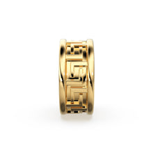 Load image into Gallery viewer, 18k Solid Yellow Gold 8mm Large Hole Bead / Fancy Spacer Handmade Findings / Hefty 5mm European Beads / Jewelry Making Supplies