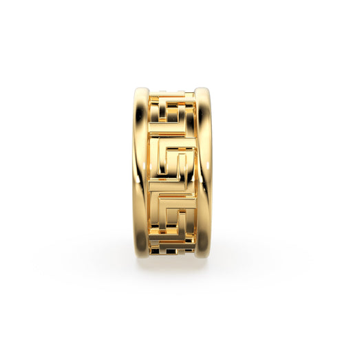 18k Solid Yellow Gold 8mm Large Hole Bead / Fancy Spacer Handmade Findings / Hefty 5mm European Beads / Jewelry Making Supplies