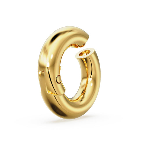 10mm Clicker Charm Holder / 1.8mm Profile 14K Gold Ring Clasp / Necklace Connector Clasp Lock / Charm holder / Solid Gold Charms ClaspSALE - Jalvi & Co. 