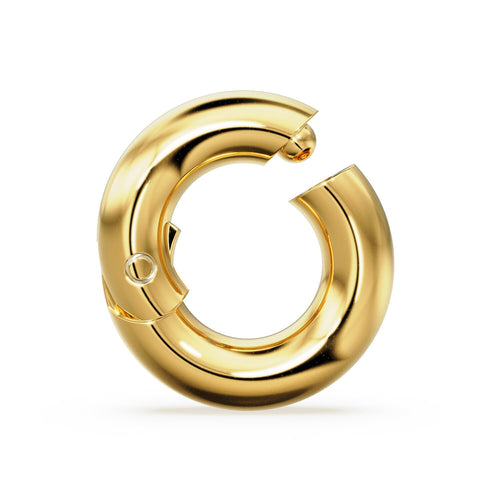 10mm Clicker Charm Holder / 1.8mm Profile 14K Gold Ring Clasp / Necklace Connector Clasp Lock / Charm holder / Solid Gold Charms ClaspSALE - Jalvi & Co. 