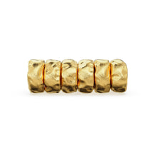 Load image into Gallery viewer, Textured Uneven 18k Solid Yellow Gold Spacer Beads / Jewelry Making Handmade Supplies / 14k Gold Findings