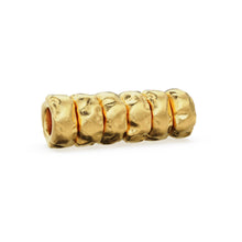 Load image into Gallery viewer, Textured Uneven 18k Solid Yellow Gold Spacer Beads / Jewelry Making Handmade Supplies / 14k Gold Findings