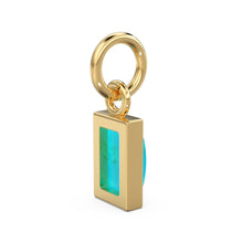 Load image into Gallery viewer, Blue Sleeping Beauty Turquoise Pendant / 18k Solid Yellow Gold Bezel Turquoise Charm / Blue Gemstone Jewelry / December Birth Necklace Charm