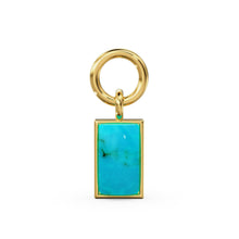 Load image into Gallery viewer, Blue Sleeping Beauty Turquoise Pendant / 18k Solid Yellow Gold Bezel Turquoise Charm / Blue Gemstone Jewelry / December Birth Necklace Charm