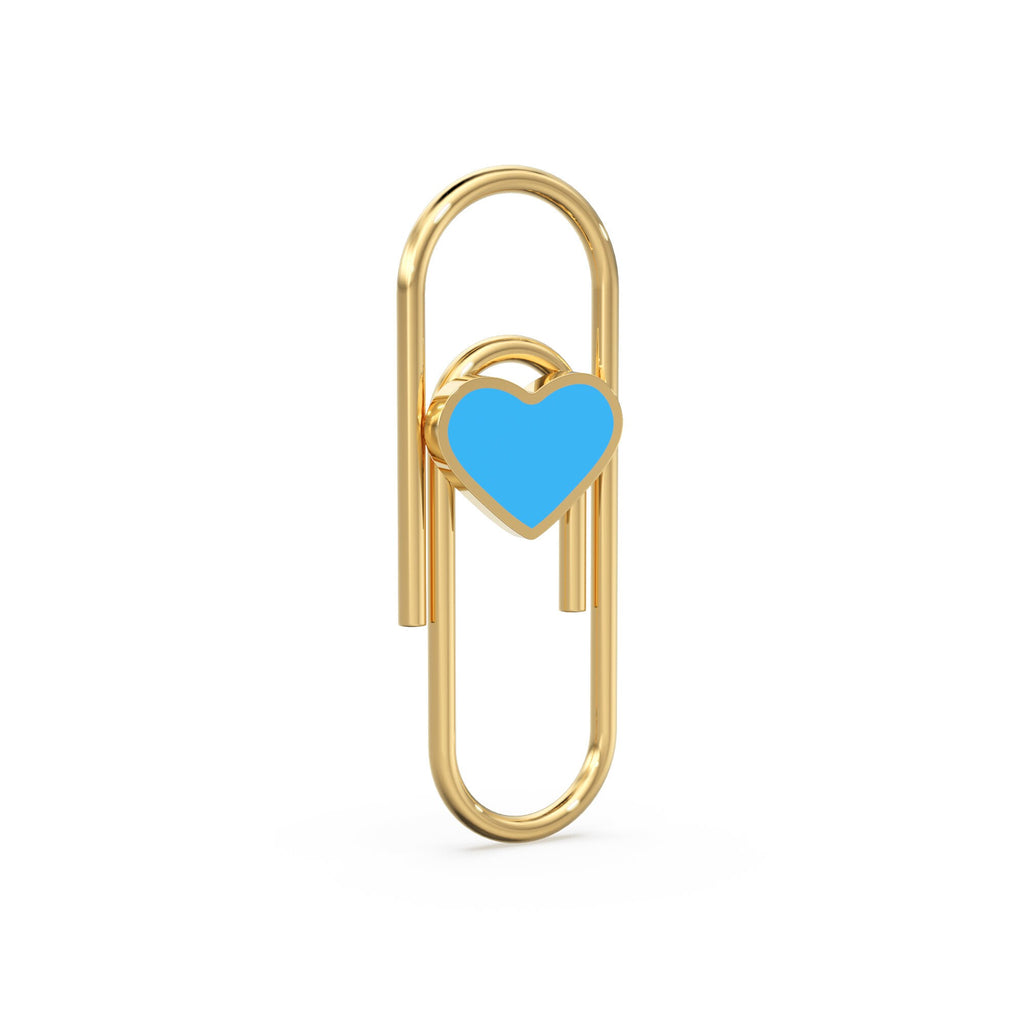 36.5mm Heart Solid Gold PaperClip / 14K Gold Finding / Handmade Real Gold PaperClicp / Gold Hair Accessory / Solid Gold Clip