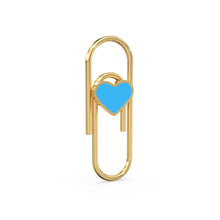 Load image into Gallery viewer, 36.5mm Heart Solid Gold PaperClip / 14K Gold Finding / Handmade Real Gold PaperClicp / Gold Hair Accessory / Solid Gold Clip