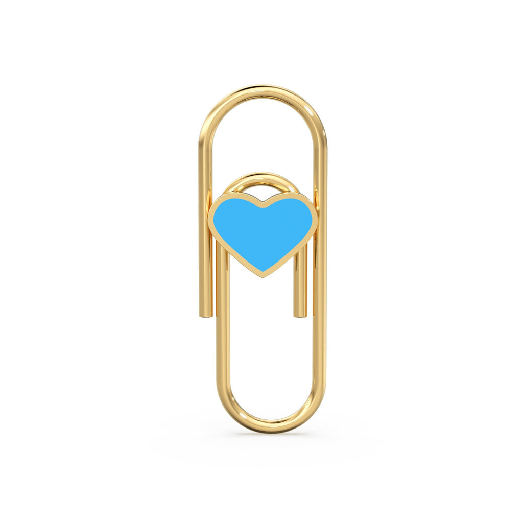 36.5mm Heart Solid Gold PaperClip / 14K Gold Finding / Handmade Real Gold PaperClicp / Gold Hair Accessory / Solid Gold Clip