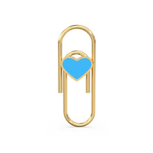 Load image into Gallery viewer, 36.5mm Heart Solid Gold PaperClip / 14K Gold Finding / Handmade Real Gold PaperClicp / Gold Hair Accessory / Solid Gold Clip