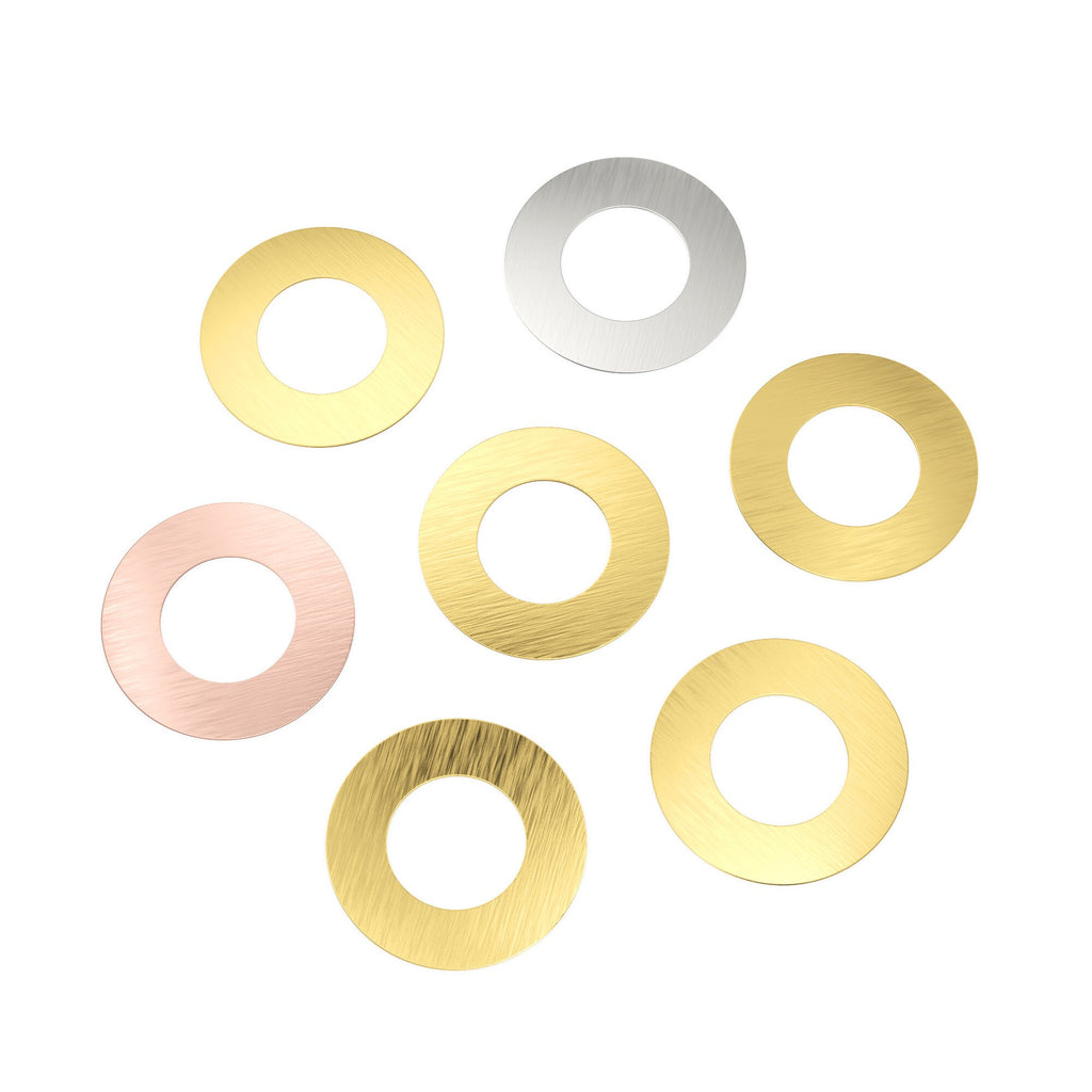 15mm Solid  Gold Brushed Thin Flat Disc / Handmade Gold Spacer Finding / Jewelry Making Scratched Supplies