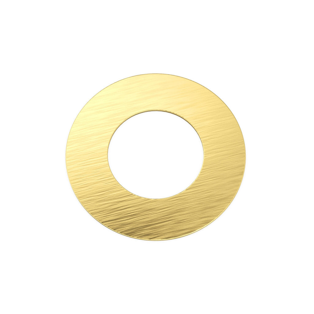 15mm Solid  Gold Brushed Thin Flat Disc / Handmade Gold Spacer Finding / Jewelry Making Scratched Supplies