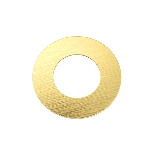 15mm Solid  Gold Brushed Thin Flat Disc / Handmade Gold Spacer Finding / Jewelry Making Scratched Supplies - Jalvi & Co. 