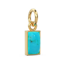 Load image into Gallery viewer, Blue Sleeping Beauty Turquoise Pendant / 18k Solid Yellow Gold Bezel Turquoise Charm / Blue Gemstone Jewelry / December Birth Necklace Charm