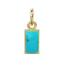 Load image into Gallery viewer, Blue Sleeping Beauty Turquoise Pendant / 18k Solid Yellow Gold Bezel Turquoise Charm / Blue Gemstone Jewelry / December Birth Necklace Charm