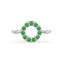 Load image into Gallery viewer, 14k Solid Gold Emerald Round Connector / Dainty Brilliant Emerald Connector / Emerald Spacer / Labour Day Sale St Patricks Day