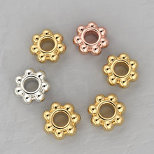 Load image into Gallery viewer, 2.8mm 18k Solid Yellow Gold Daisy Spacer Findings (5) St Patricks Day