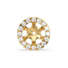 Load image into Gallery viewer, 1pc Diamond Solid Gold Earring Jacket for 7mm Round Pearl Beads / 1ct Diamond Solid Gold Earring Jacket Findings St Patricks Day