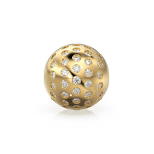 Load image into Gallery viewer, Flush Gypsy Setting Diamond Gold Beads / Handmade Diamond Rondelle Beads / Diamond Round Ball Sphere Beads / Gold Diamond Spacer Findings