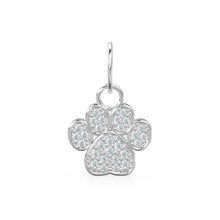 Load image into Gallery viewer, 12mm Dog Paw Pave Diamond 14k 18k Solid Gold Charm Pendant, Paw Charm, Gold Charm Finding, Dog Solid Gold Pendant Pet Doggy Jewelry