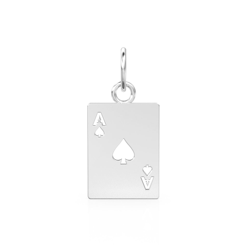 Solid Gold Tiny Playing Cards Charm / Ace of Hearts Charm / Playing Card Pendant / Ace Charm / Laser Cut Jewelry Supplies