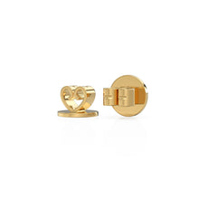 Load image into Gallery viewer, Hefty Sturdy 18k Solid Gold Disc Plate Butterfly Pair / Fit for 0.75mm - 0.85mm Post / Strong 14k Gold Earring Findings