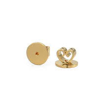 Load image into Gallery viewer, Hefty Sturdy 18k Solid Gold Disc Plate Butterfly Pair / Fit for 0.75mm - 0.85mm Post / Strong 14k Gold Earring Findings