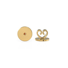 Load image into Gallery viewer, Hefty Sturdy 18k Solid Gold Disc Plate Butterfly Pair / Fit for 0.75mm - 0.85mm Post / Strong 14k Gold Earring Findings