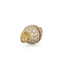 Load image into Gallery viewer, 6mm Pave Diamond Screw Ball Clasp / Solid Gold Clasp for Necklace / Bracelet 18k Handmade Diamond Findings Claw Clasp Jewelry Finding