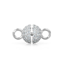 Load image into Gallery viewer, 6mm Pave Diamond Screw Ball Clasp / Solid Gold Clasp for Necklace / Bracelet 18k Handmade Diamond Findings Claw Clasp Jewelry Finding