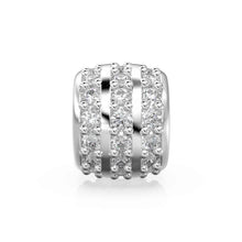Load image into Gallery viewer, 3 row Diamond 18k Solid Gold Large Hole Beads / Jewelry Making Findings for Necklace or Charm Bracelet St Patricks Day