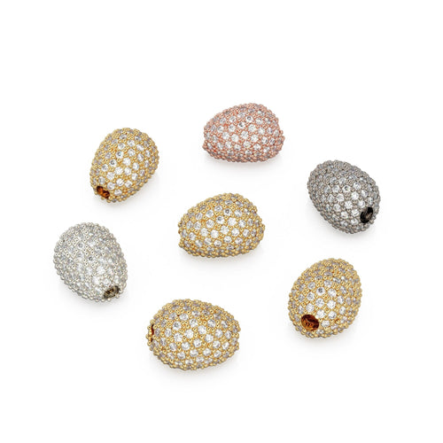 Nugget Real Diamond 18k Solid Gold Tumble Spacer Handmade Beads for Jewelry Making - Charms for Bracelet - Beads for Necklace - Jalvi & Co. 