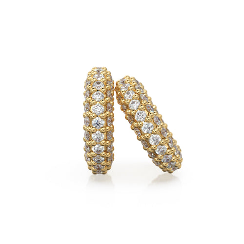 Rondelle Real Diamond 18k Solid Gold Eternity Rondelle Wheel Spacer Handmade Beads / Jewelry Making Handmade Findings / Diamond Round Beads - Jalvi & Co. 