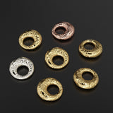 4mm 18k Solid Yellow Gold Ancient Style Rounded Donut Nugget Spacer Findings Beads With Rustic Raw Surface (5) St Patricks Day