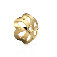 Load image into Gallery viewer, 7mm 18k Solid Yellow Gold Simple Flower Cup Bead Cap Finding PAIR (4) St Patricks Day