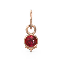 Load image into Gallery viewer, Natural Red Ruby Charm, July Birthstone 18k Solid Gold Charm, Handmade Gold Charm, Designer Charm Pendant, Charms Necklace, Ruby Charm