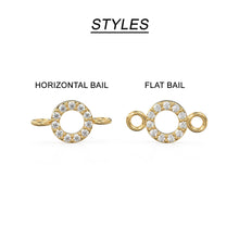 Load image into Gallery viewer, 14k Solid Gold Diamond Round Connector / Dainty Brilliant Diamond Connector / Diamond Spacer / Labour Day Sale St Patricks Day