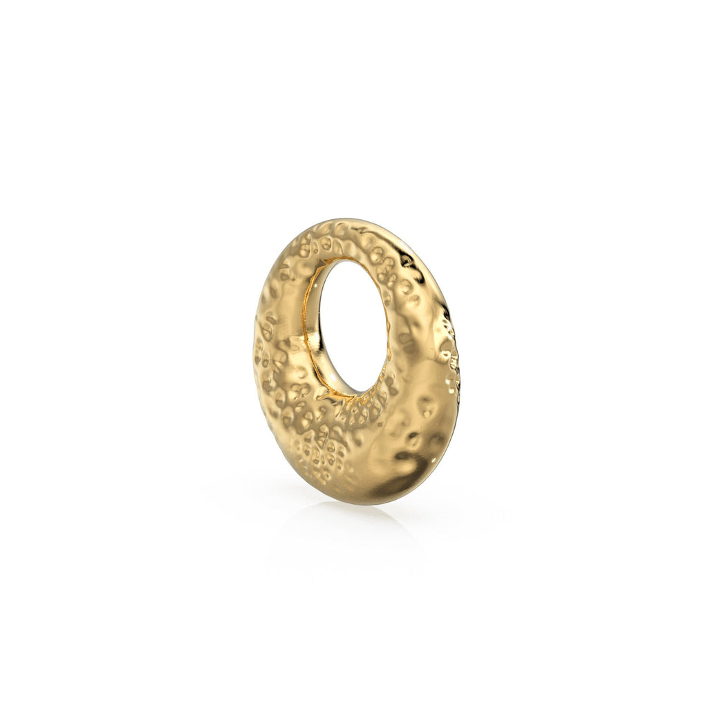 4mm 18k Solid Yellow Gold Ancient Style Rounded Donut Nugget Spacer Findings Beads With Rustic Raw Surface (5) St Patricks Day