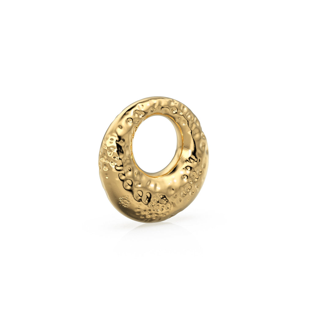 4mm 18k Solid Yellow Gold Ancient Style Rounded Donut Nugget Spacer Findings Beads With Rustic Raw Surface (5) St Patricks Day