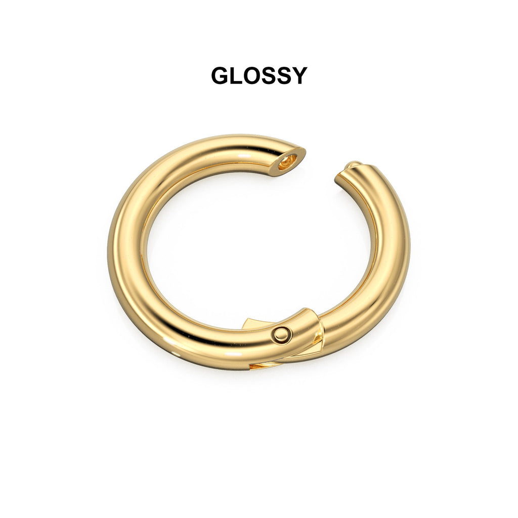 Clicker Round Gold Connector / 18K Solid Gold Connector / Necklace Connector Clasp Lock /  Charm Holder / Solid Gold Charms Pendant Clasp