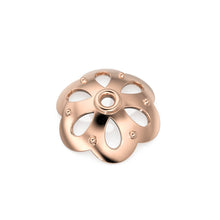 Load image into Gallery viewer, 7mm 18k Solid Yellow Gold Simple Flower Cup Bead Cap Finding PAIR (4) St Patricks Day