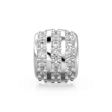 Load image into Gallery viewer, 3 Row Real Diamond 18k Solid Gold Eternity Rondelle Wheel Spacer Handmade Beads for Necklace or Bracelet St Patricks Day