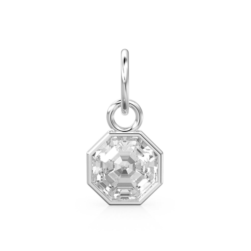 7mm 14k Yellow Solid Gold Rock Crystal Quartz Charm Pendant Bezel Jewelry Finding St Patricks Day