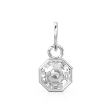 Load image into Gallery viewer, 7mm 14k Yellow Solid Gold Rock Crystal Quartz Charm Pendant Bezel Jewelry Finding St Patricks Day