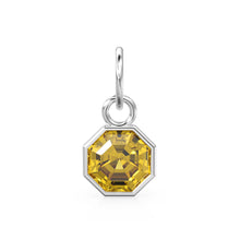 Load image into Gallery viewer, 7mm 14k Yellow Solid Gold Yellow Gold Citrine Charm Pendant Bezel Jewelry Finding St Patricks Day