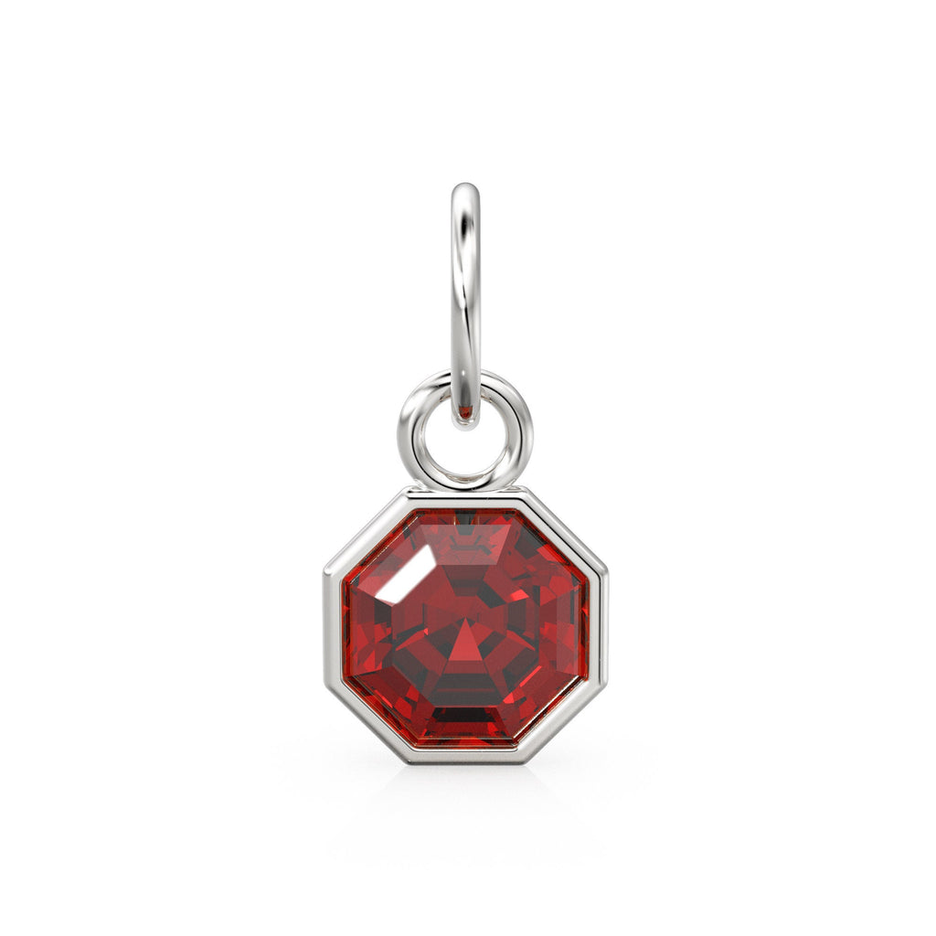 7mm 14k Yellow Solid Gold Yellow Red Garnet Charm Pendant Bezel Jewelry Finding St Patricks Day