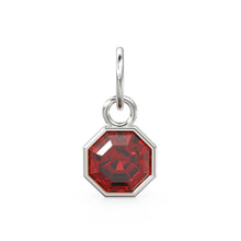 Load image into Gallery viewer, 7mm 14k Yellow Solid Gold Yellow Red Garnet Charm Pendant Bezel Jewelry Finding St Patricks Day